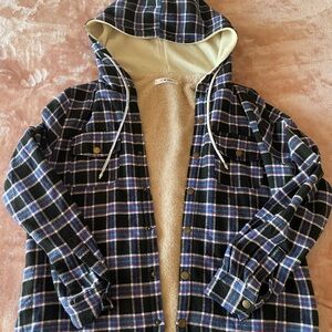 Blue Plaid Shacket - Unknown Brand
